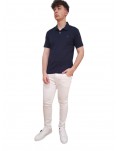 Guess polo uomo blu Nolan con logo a rilievo sul collo m4gp66kc701-g7v2