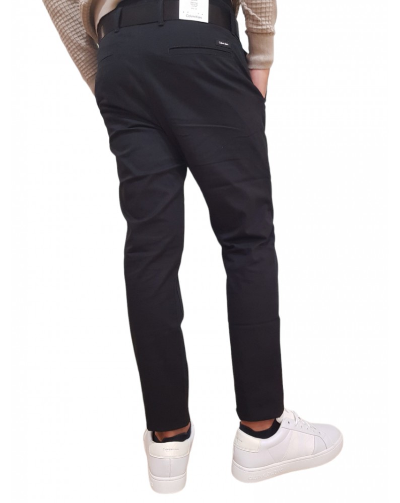 Calvin Klein pantalone nero chino slim con cintura k10k110979beh