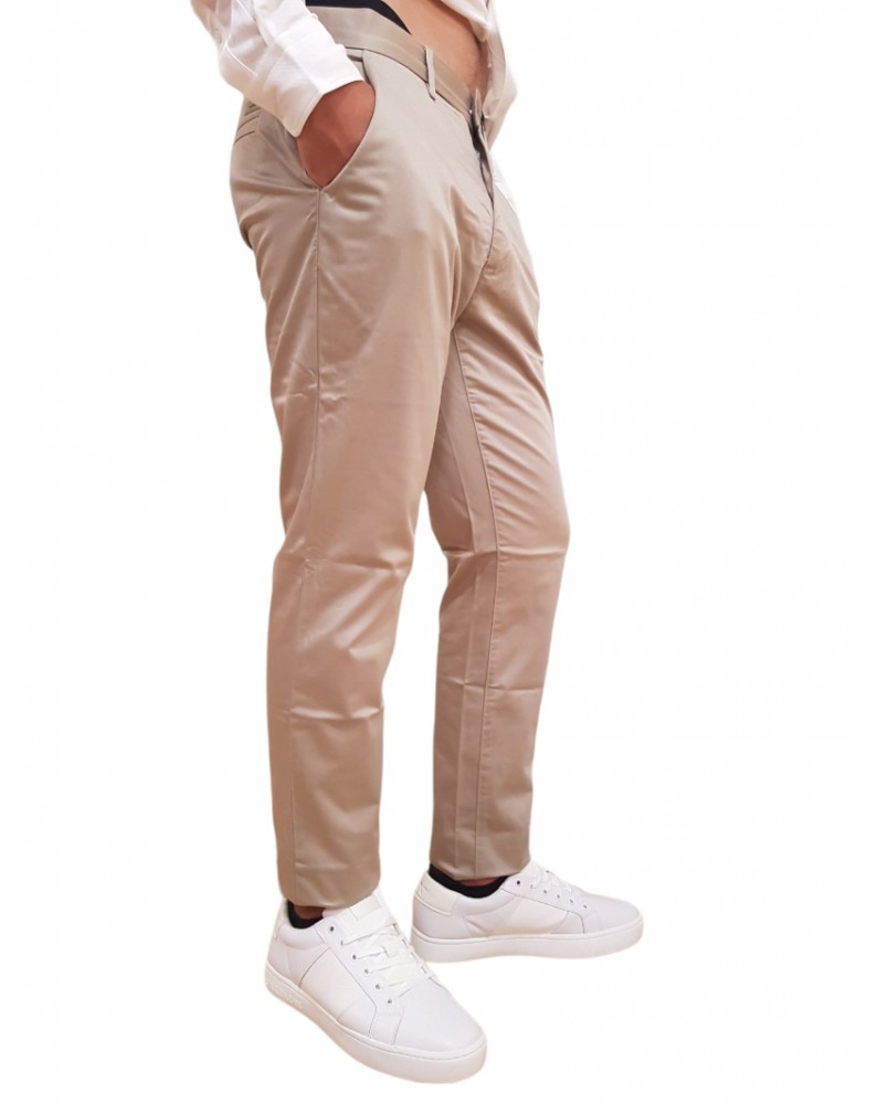 Calvin Klein pantalone beige chino slim satin stretch k10k110963pkr