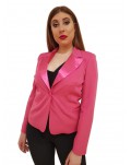 Fracomina blazer slim in tessuto tecnico fuxia