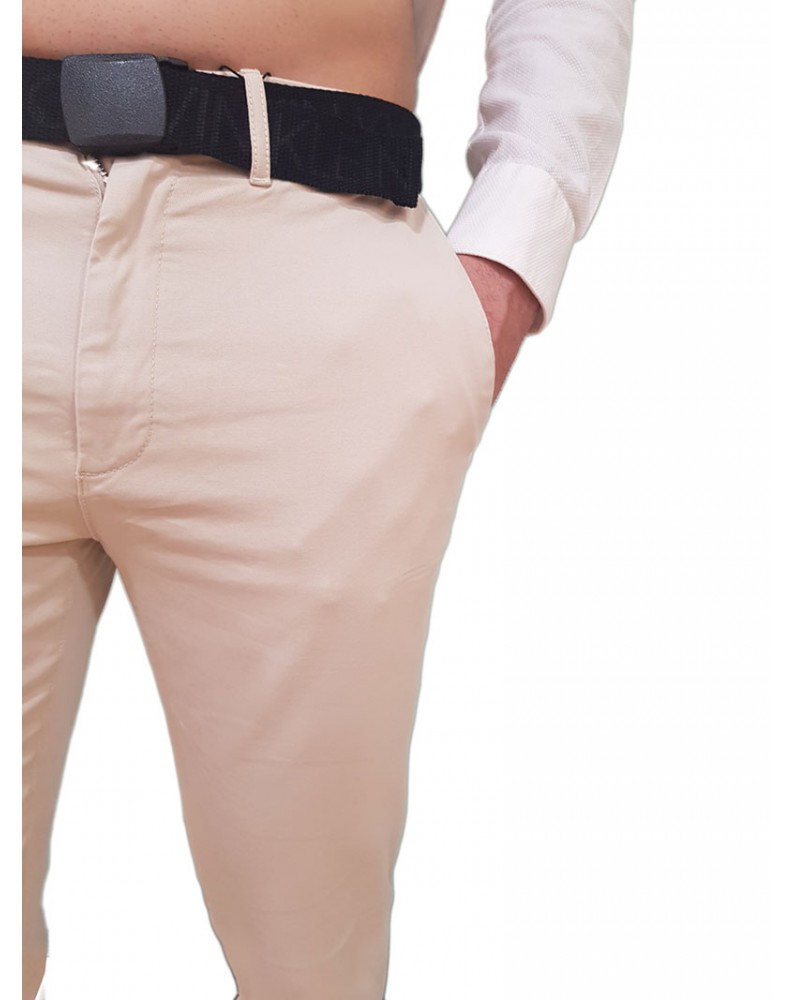 Calvin Klein pantalone chino beige con cintura