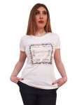 Fracomina t shirt bianca quadro fr24st3004j40110-278