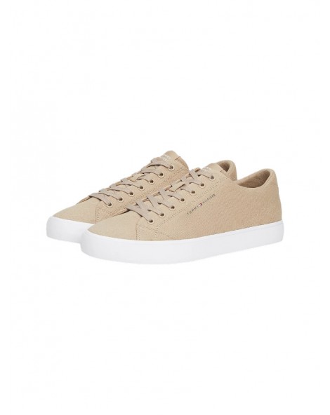 Tommy Hilfiger sneakers beige in tela Th Hi Vulc Low canvas fm0fm04882-aeg