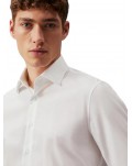 Calvin Klein camicia uomo bianca aderente in popeline bright white