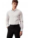 Calvin Klein camicia uomo bianca aderente in popeline bright white