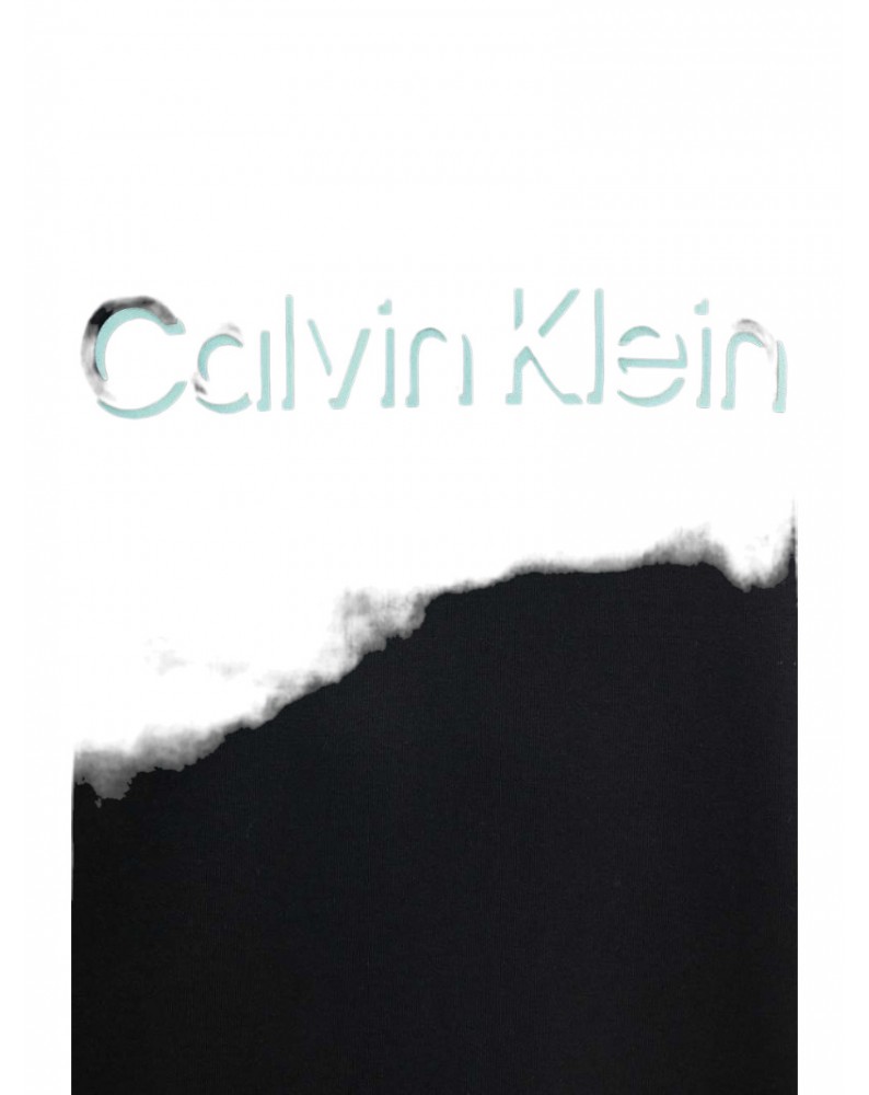 Felpa uomo girocollo Calvin Klein nera shadow embossed k10k113081