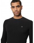 Maglia uomo Calvin Klein nera girocollo testurizzata a nido d'ape k10k113031