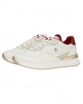 Tommy Hilfiger sneakers donna in pelle chic chunky ancient white magma red