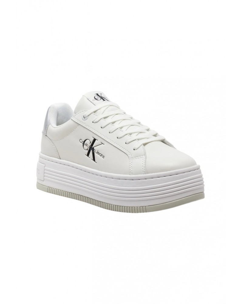 Sneakers donna Calvin Klein jeans in pelle bold platf white yw0yw01516-0k9