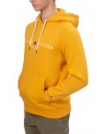 Tommy Hilfiger felpa uomo con cappuccio e logo city yellow mw0mw11599ze1