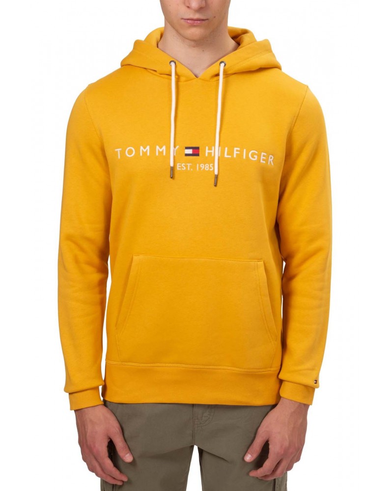 Tommy Hilfiger felpa uomo con cappuccio e logo city yellow mw0mw11599ze1