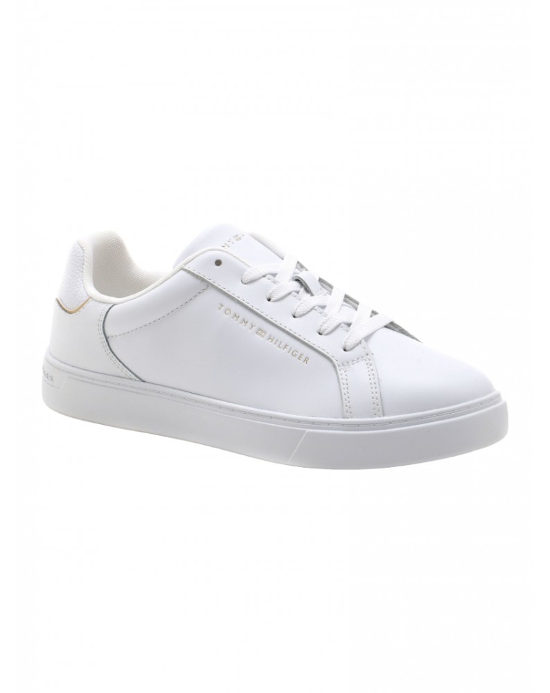 Tommy Hilfiger sneakers donna in pelle essential court white fw0fw8000