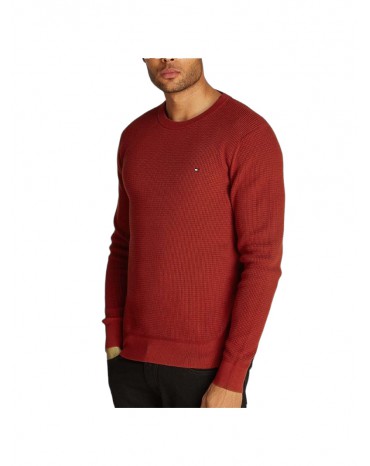 Pullover Tommy Hilfiger trama a nido d'ape refined dark magma mw0mw35470xnn