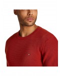 Pullover Tommy Hilfiger trama a nido d'ape refined dark magma mw0mw35470xnn