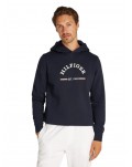 Felpa Tommy Hilfiger Roundall desert sky con cappuccio e logo mw0mw35568dw5