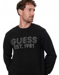 Felpa uomo Guess girocollo nera Beau m4yq08k9z21