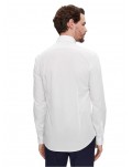 Calvin Klein camicia bianca slim in popeline interno colletto a contrasto