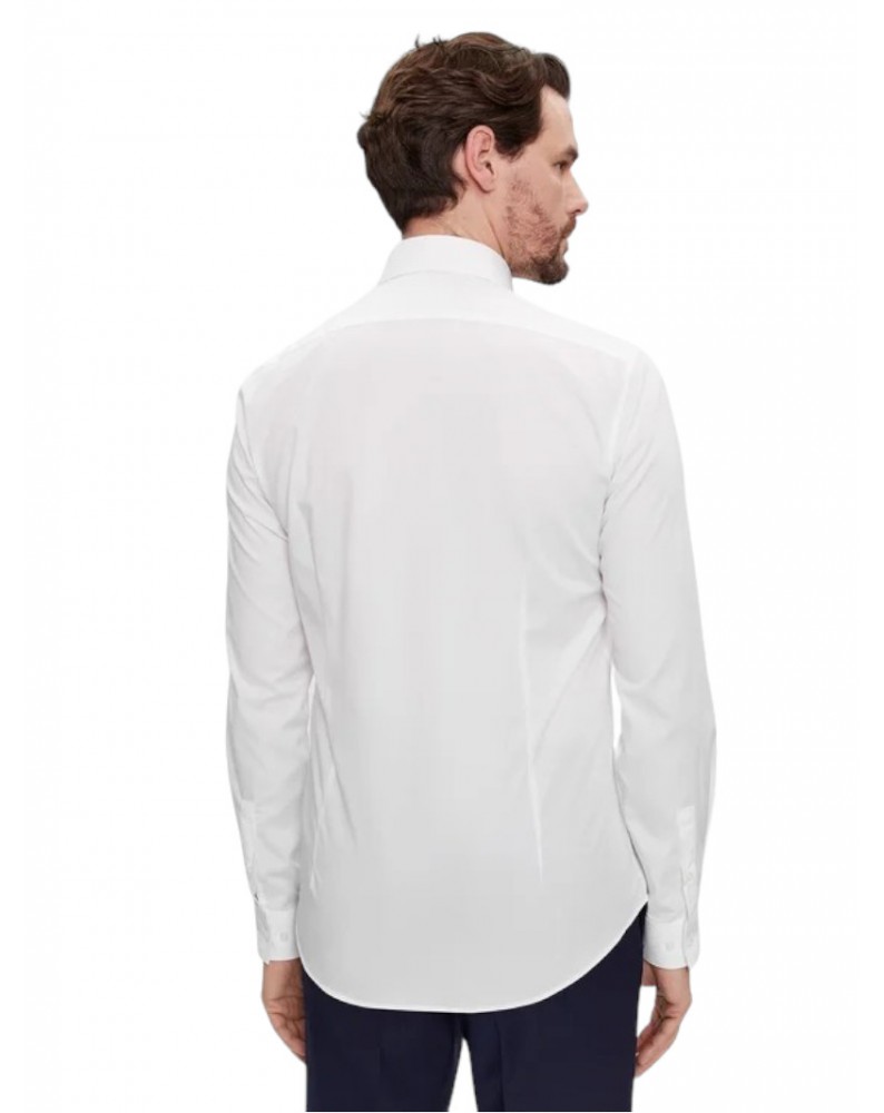 Calvin Klein camicia bianca slim in popeline interno colletto a contrasto