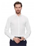 Calvin Klein camicia bianca slim in popeline interno colletto a contrasto