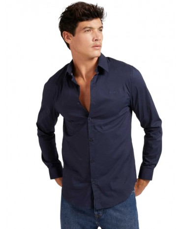 Guess camicia uomo blue slim manica lunga Ls Sunset m1yh20w7zk1-g7v2