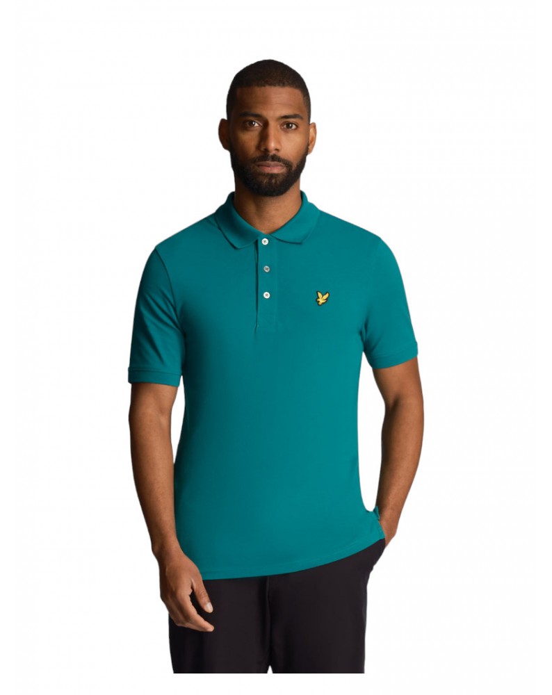 Lyle & Scott polo uomo court green plain polo shirt sp400vog-x154