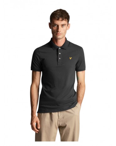 Lyle & Scott polo uomo mezza manica grigio scuro plain polo shirt sp400vog-w635