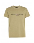 Tommy Hilfiger t shirt uomo slim fit faded olive con logo mw0mw35186-l9f