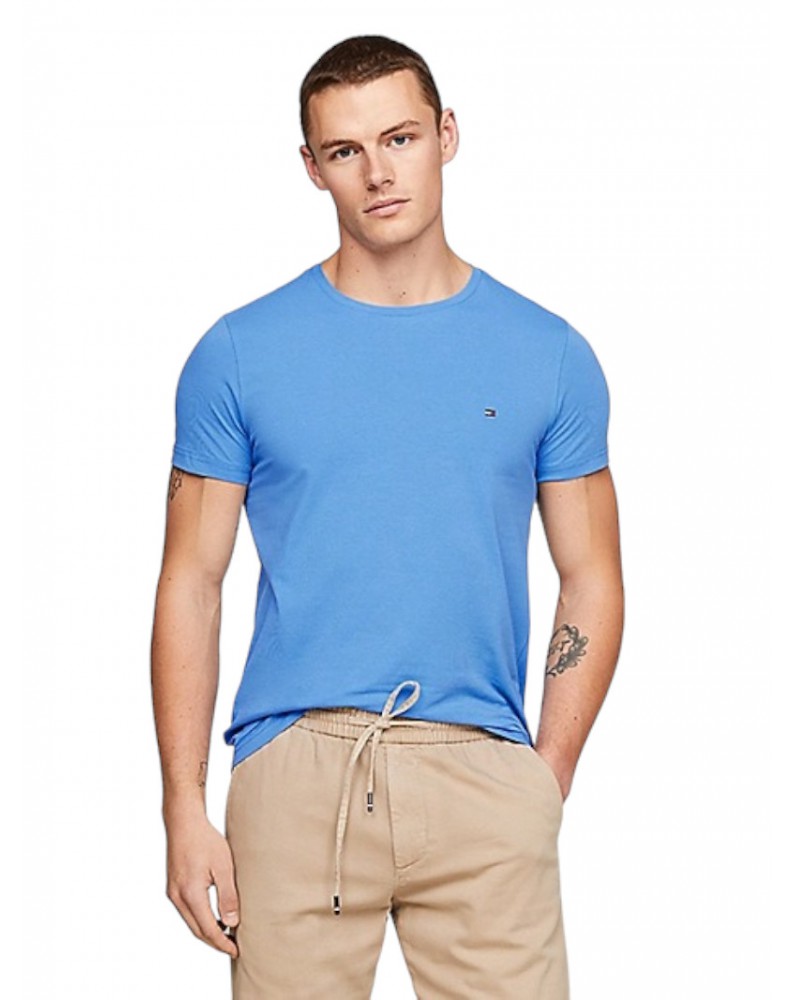 Tommy Hilfiger t shirt uomo mezza manica blue speel extra slim mw0mw10800-c30