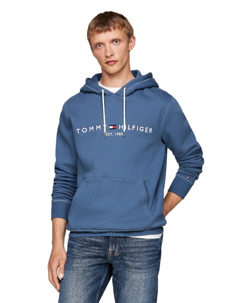 Felpa Tommy Hilfiger con cappuccio e logo agean sea mw0mw11599dbz 