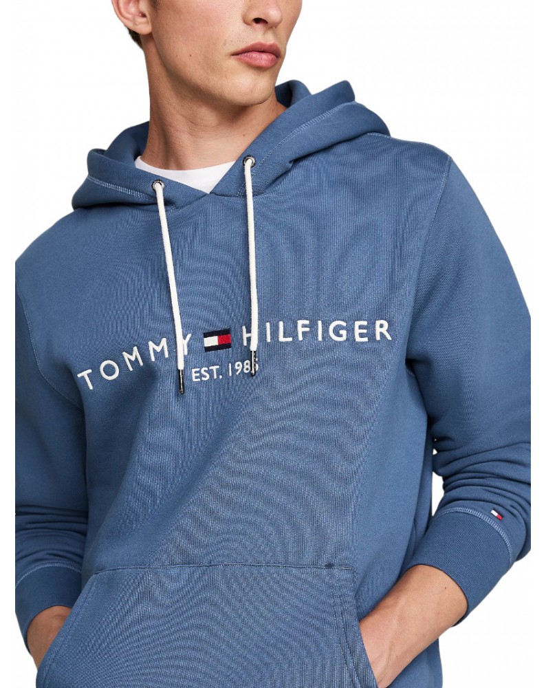 Felpa Tommy Hilfiger con cappuccio e logo agean sea mw0mw11599dbz 