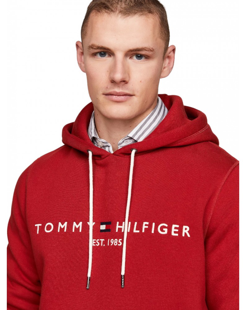 Felpa con cappuccio e logo Tommy Hilfiger dark magma mw0mw11599xnn 