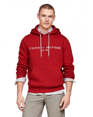 Felpa con cappuccio e logo Tommy Hilfiger dark magma mw0mw11599xnn 