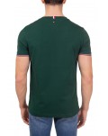 Tommy Hilfiger t shirt slim fit verde con righe manica mw0mw32584-mbp