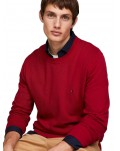 Tommy Hilfiger pullover uomo rosso in maglia tramata mw0mw33511-xjv