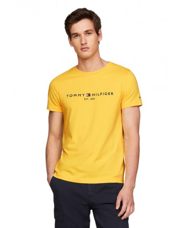 Tommy Hilfiger t shirt slim fit gialla con logo mw0mw11797-zgr