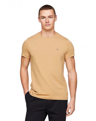 Tommy Hilfiger t shirt uomo extra slim con bandierina classic khaki mw0mw10800