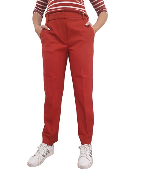 Pantaloni donna rosso slim dritto fit Tommy Hilfiger  ww0ww39723xnn