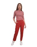 Pantaloni donna rosso slim dritto fit Tommy Hilfiger  ww0ww39723xnn