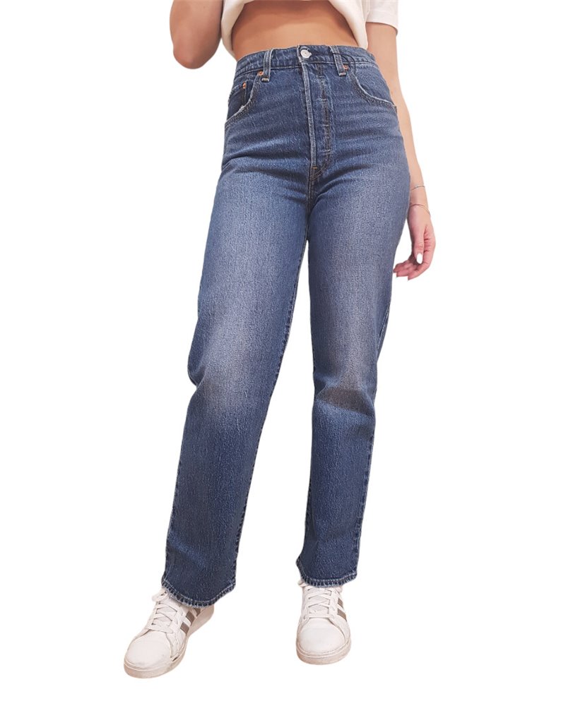 Levi’s jeans Ribcage dritti alla caviglia vita alta my honor no dx blu