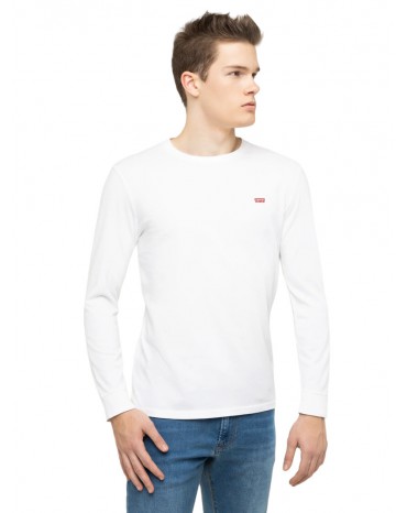 T shirt uomo girocollo manica lunga Levi's bianca Original hm tee 72848-0000