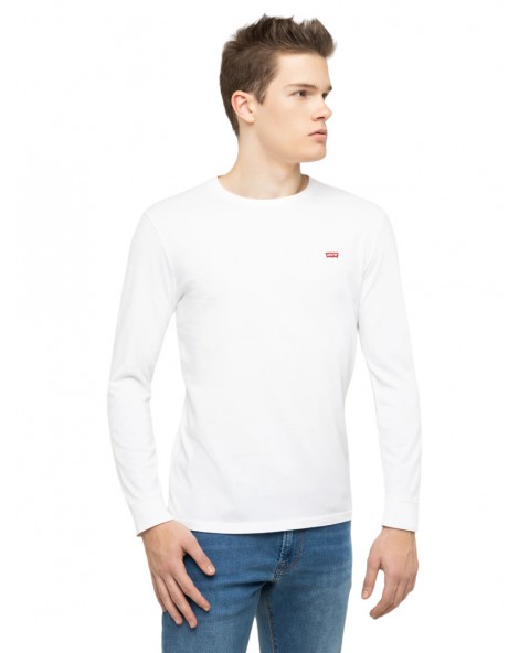 T shirt uomo girocollo manica lunga Levi's bianca Original hm tee 72848-0000