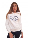 Tommy Hilfiger felpa donna con cappuccio bianca varsity ww0ww42098ybh