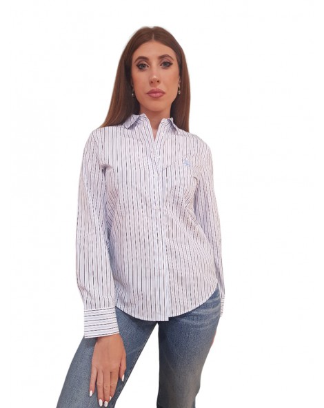 Camicia donna Tommy Hilfiger a righe regular fit ww0ww4227403h