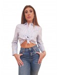 Camicia donna Tommy Hilfiger a righe regular fit ww0ww4227403h