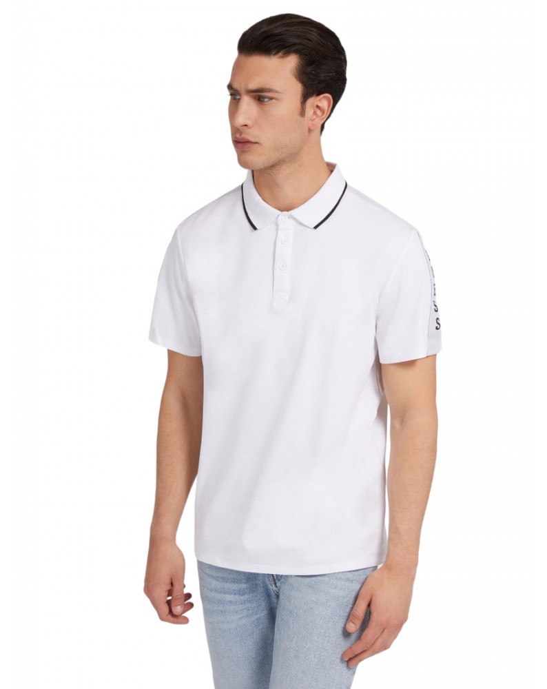 Guess polo uomo mezza manica bianca Paul pique m2yp25kars0-g011