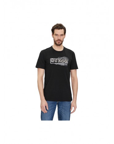 T shirt uomo Guess nera Guess box logo m4gi26j1314-jblk