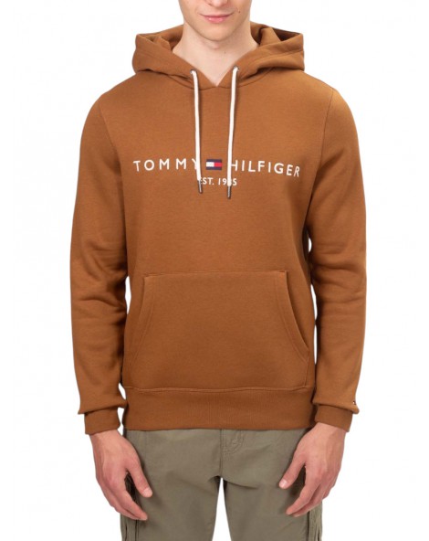 Tommy Hilfiger felpa uomo con cappuccio e logo kakhi mw0mw11599gwp