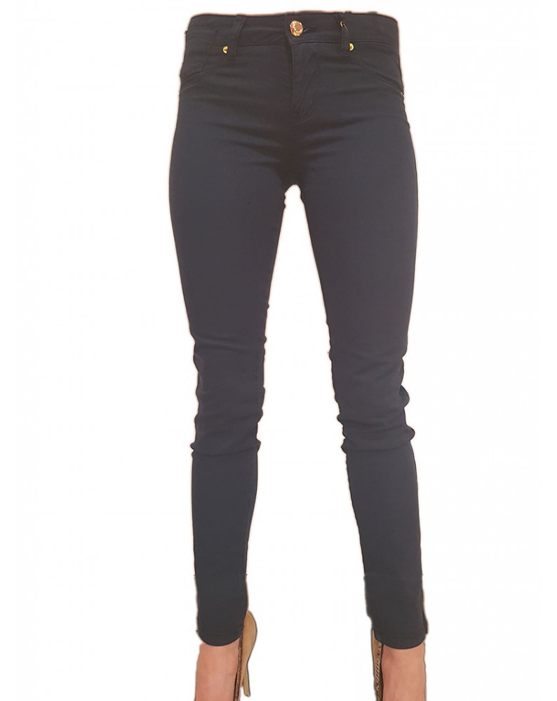 Gaudi pantaloni blu jeggings skinny in cotone Jordie