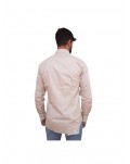 Calvin Klein camicia uomo aderente in cotone elasticizzato beige structure slim