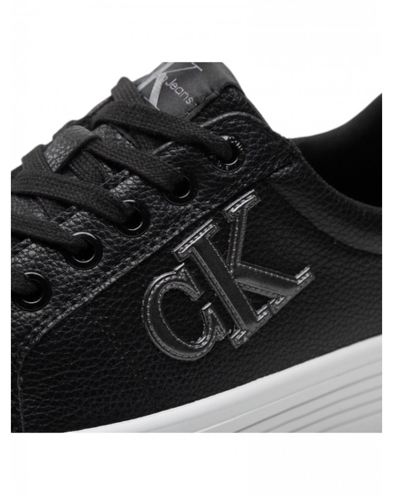 Calvin Klein sneakers in pelle nera con plateau